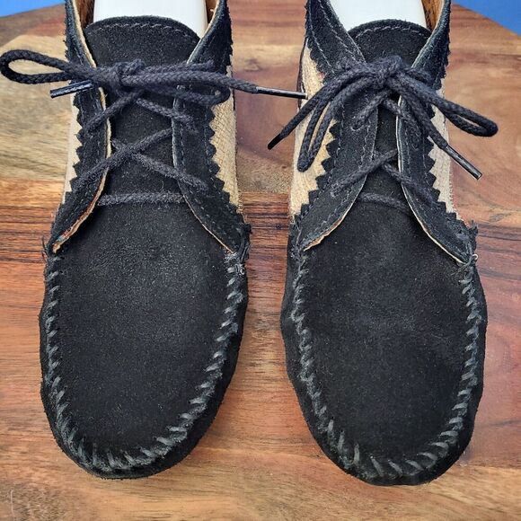 Minnetonka El Paso Moccasin Ankle Boot Black Suede Southwestern Women's 8.5 - Picture 10 of 13